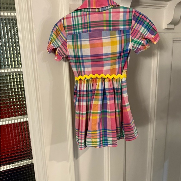 Ralph Lauren Baby Girls Madras Pink Green Plaid Shirt Dress Sz 12 Months - Picture 4 of 10